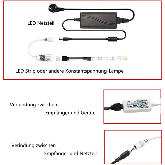 Світлодіодна стрічка Arote Light Wifi RGB 10M WiFi IP65 Водонепроникна світлодіодна стрічка для смартфона APP Сумісний з Alexa, Google Home, світлодіодною стрічкою RGB, ІЧ-контролером Пульт дистанційного керування 12 В 5 А адаптер живлення (контролер RGB 