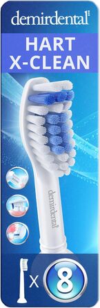 Жорсткі насадки demirdental для змінних щіток Philips Sonicare Optimal White HX6068 HX6064 Xtra Clean Hard, максимальне очищення ромбовидними нитками, Білий, HX6068X, 8 шт.