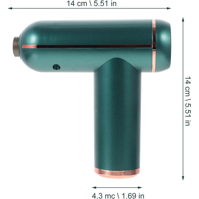 Комплект Фасційний пістолет USB Зарядний пристрій USB Зарядні пристрої Пристрій для розслаблення м'язів Інструмент для глибокого масажу м'язів Масажер для м'язової фасції Портативний масажер 14X14X4.3CM Зелений, 1