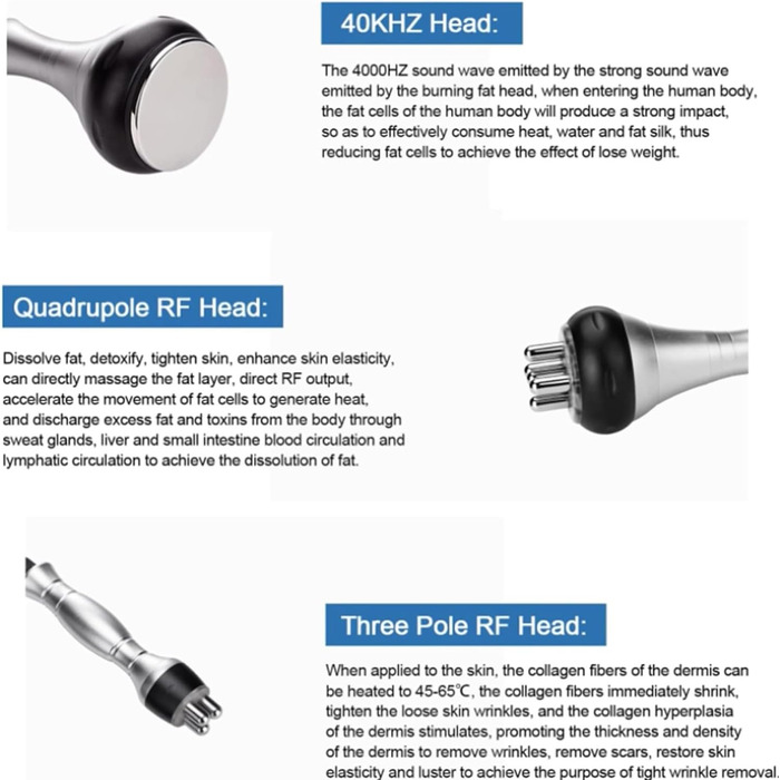 Масажер для схуднення, вакуумний ультразвуковий професійний апарат для формування обличчя та тіла Масажер для видалення целюліту Масажер для видалення жиру RF Косметична машина проти зморшок, 40K