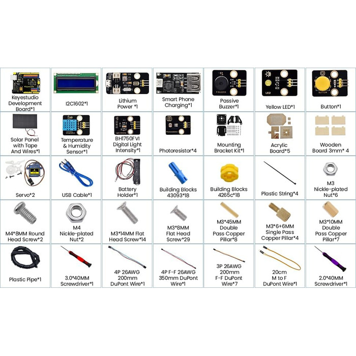 Електронний комплект для сонячного відстеження для Arduino UNO IDE, датчика температури та вологості, датчика світла BH1750 та ін. Подарунок для програмування Edu для дорослих Набір для сонячного відстеження