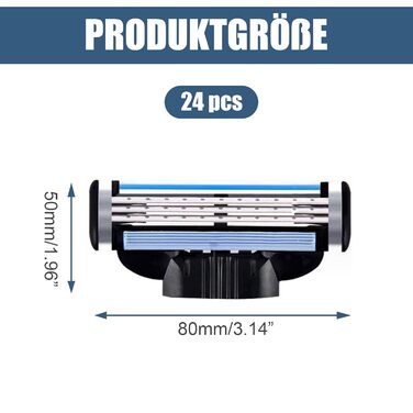 Леза для бритви, 24 шт. и змінні леза з 3-кратними лезами для чоловіків для вологої бритви, леза для бритви Безпечна бритва, леза бритви Mach3, 3