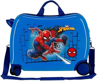 Дитяча валіза Marvel Spiderman Red синя 50x39x20 см з твердим корпусом ABS з кодовим замком 38L 2,1 кг на 4 колесах, ручна поклажа, червона дитяча валіза