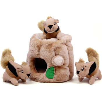 Предмети, розмір L, коричневий, 31011 Hide-A-Squirrel Squeaky Dog Toy, 4