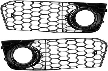 Решітка протитуманних фар - Решітка переднього бампера Решітка протитуманних фар Рамка протитуманних фар Рамка ліхтаря Сітка Сітка решітка протитуманного ліхтаря Рамка ліхтаря для A4 B8 2009-2011 (чорний), 4 B8