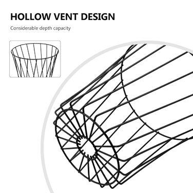 Відро з металевим дахом Toyvian 1 шт. Чорний офісний кошик для паперу Підставка для парасольки Непокритий контейнер для сміття 25. 50Х25. 50X18. 00СМ