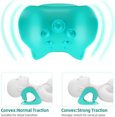 Релаксатор для шиї та плечей Koikey, Тяга для шиї, Тракційна подушка, Подушка для мануальної терапії для полегшення болю та вирівнювання шийного відділу хребта, Розтяжка шиї (зелений)