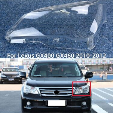 Абажур JQUAL для Lexus GX GX400 GX460 2010 2011 2012 Прозорий ПК Кришка фари ліва