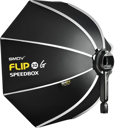 Професійний SMDV Speedbox-Flip32G Softbox 80 см - Швидке налаштування, Рівномірне світло, Чохол для перенесення в комплекті - Професійна зйомка