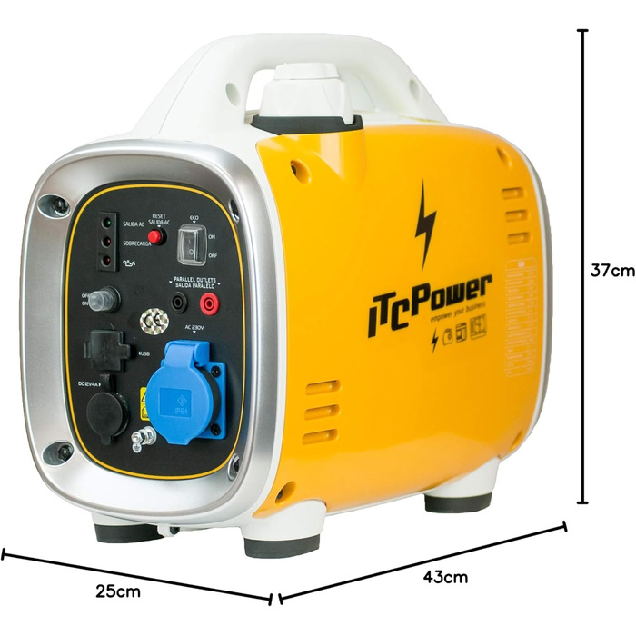 Бензиновий генератор Itcpower IT-GG9I, інвертор, жовто-білий