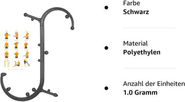 Пристрій для терапії та самомасажу тригерних точок Sokiss Body S-подібний масажер тригерних точок знімає біль у м'язах, інструмент для міофасціальної релаксації м'язів спини та шиї чорний