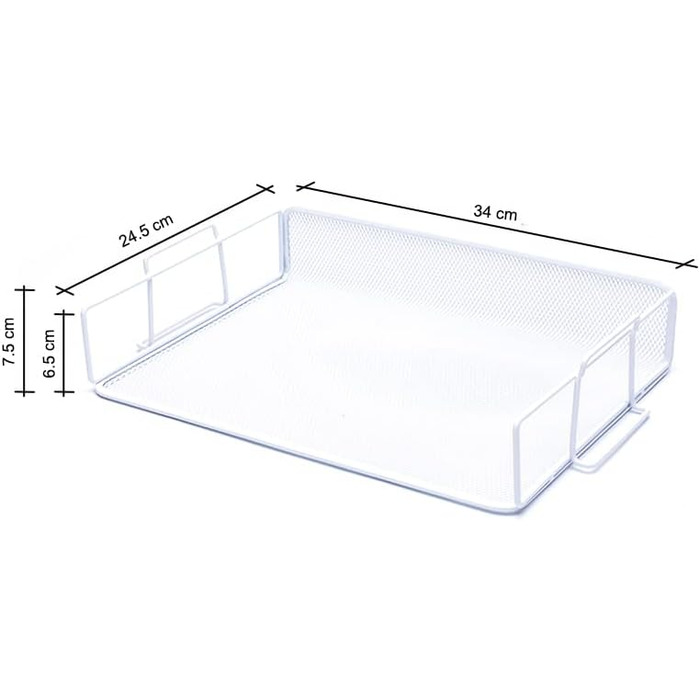 Сортувальник паперу з дротяної сітки Exerz 4 шт. Полиці/стіл Багатофункціональний органайзер/тримач для файлів Лоток для листів, який можна штабелювати - офіс, школа (1, білий x 4)