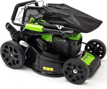 Газонокосарка GreenWorks GD40LM46SPK4 GD40LM46SPK4 (довжина різання 46 см, подвійний проріз, вкл. акумулятор 40 В, 4 Ач і зарядний пристрій), чорний/зелений