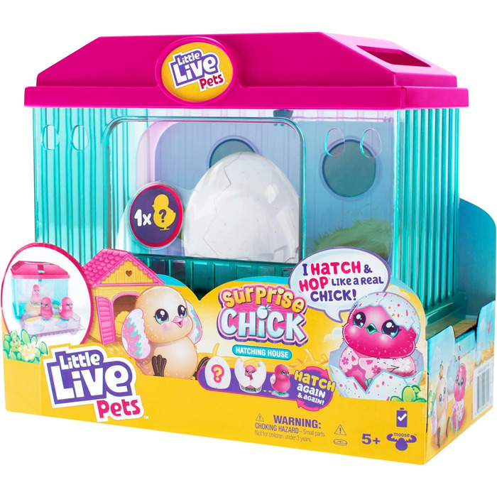 Ігровий набір Little Live Pets Surprise Chick миле інтерактивне курча з іграшковим інкубатором зі складною стінкою та ручкою для перенесення