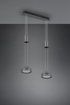 Світлодіодний торшер Trio Lights Franklin 426510208, Метал в т.ч. 35 Вт LED, зміна кольору, диммер (антрацит, підвіска 2-полум'я)