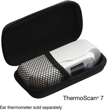 Вушний термометр Braun ThermoScan 7 (точність за віком, кольоровий дисплей температури, лихоманка, безпечний, гігієнічний, клінічно точний, ніжний) IRT6520, ука (1 упаковка), цифровий (сумка для зберігання)