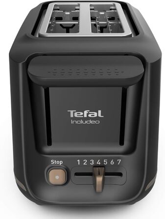 Тостер Tefal з 2 слотами, в т.ч. магнітні затискачі, великі елементи керування, 7 рівнів підсмажування, знімний ящик для крихт, функція висоти TT533811, чорний