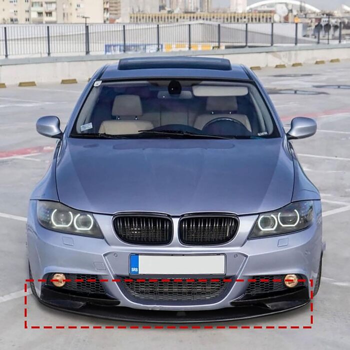 Спойлер переднього спойлера для BM-W 3 Series E90 E91 LCI M Sport 2009-2012, Спойлер переднього бампера автомобіля Canards Губа Передній Нижній Бампер Протектор Самоклеючий Передній спойлер Губа