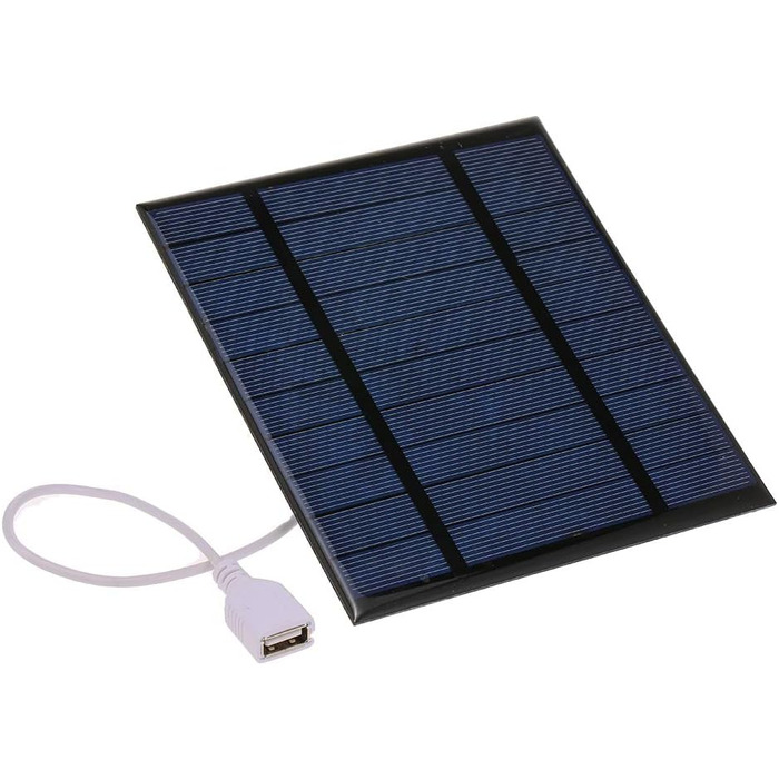 Портативний сонячний зарядний пристрій Decdeal Solar Module 2,5 Вт / 5 В / 3,7 В з USB-портом Компактний зарядний пристрій від сонячної панелі для кемпінгу та походів (150 x 130 x 3 мм)