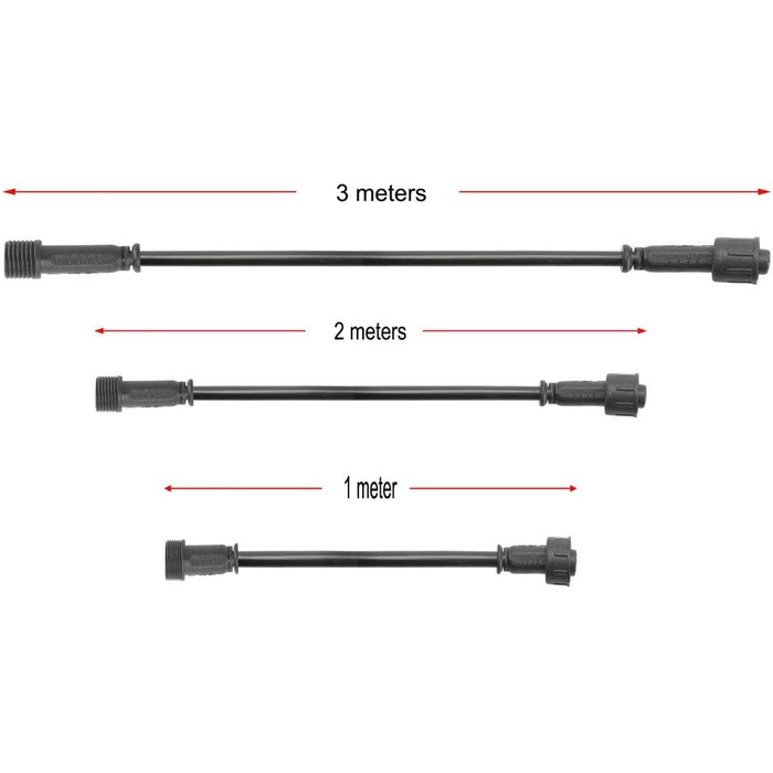Контактний подовжувач для світлодіодних ліхтарів RGB, водонепроникний IP67 5 шт., 3 м 4-контактний, 5 шт., 3M 4-