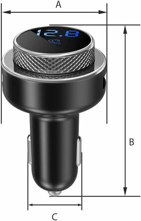 Автомобільний радіопередавач FM - Bluetooth 5.0 - Адаптер автомагнітоли Handsfree - MicroSD - Світлодіодний дисплей - USB-зарядний пристрій через прикурювач 12 В - Stream TFM101