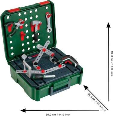Кейс для верстака IXOLINO II I Для будівельних ігор I Вкл. інструменти та аксесуари I Іграшка для дітей від 3 років і старше, 8396 Bosch