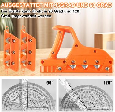 Кромкооблицювальний рубанок для гіпсокартону Jonesman, Кромкооблицювальний рубанок Rigips з набором лез 45 і 60, Міцний кромкооблицювальний рубанок, Кромкооблицювальний рубанок для гіпсокартону для коркового гіпсокартону з 10 змінними полотнами