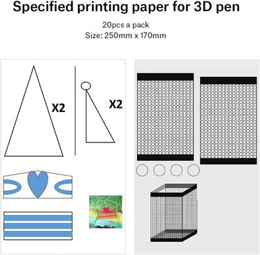 Шаблони 3D-малюнків, 20 шт. 3D-ручка, друк, папір, малюнок, графіті, шаблон, 40 шаблонів мультфільмів для дітей своїми руками