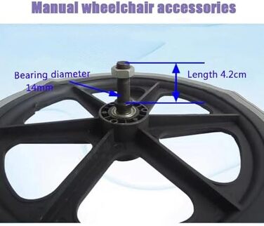 Ролики для інвалідних візків, 16-дюймові ролики для інвалідних візків, запасне заднє колесо для ручних візків, неслизькі поліуретанові шини, суцільні задні колеса для інвалідних візків, стійкі до проколів (колір X2) X2 один розмір підходить для всіх