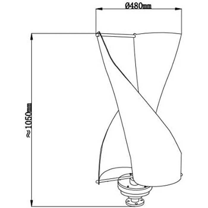 Вітрогенератор потужністю 450 Вт 12 В вертикальний 3-фазний вітрогенератор з інтелектуальним мікропроцесором Захист від максимальних обертів за хвилину