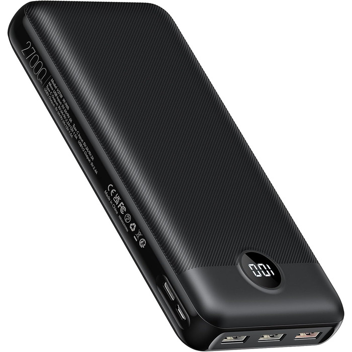 Powerbank VEGER USB C з 4 виходами і 2 входами,  27000mAh, 20W PD