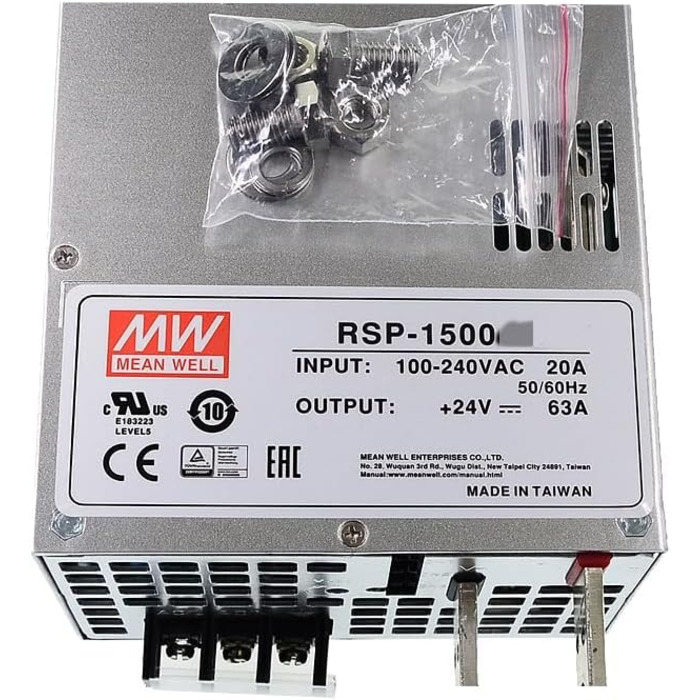 Імпульсний блок живлення MEAN WELL RSP, 1500 Вт 32 А (RSP-1500-24)