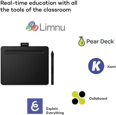 Планшет для малювання та редагування фотографій за допомогою чутливого до тиску пера - ідеально підходить для домашнього офісу та електронного навчання (чорний, маленький, кабельний, планшетний комплект)