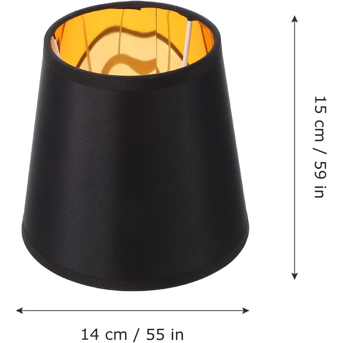 Тканинний абажур Настільна лампа Абажур для лампочки E14 15X14X11CM чорна тканина Захисний чохол для підвісного світла Люстра Настільна лампа Стельовий світильник