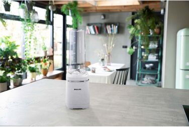 Міксер Philips Eco Conscious Edition, 350 Вт, технологія ProBlend, чашка Tritan Renew, без бісфенолу А, шовковий білий матовий (HR2500/00) одинарний 350 Вт