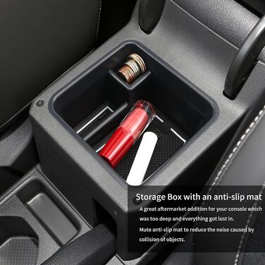 Коробка для зберігання центральної консолі YEE PIN, сумісна з Volkswagen VW T-Cross 2018-2022 2023 Консольний підлокітник з протиковзким килимком (білий)