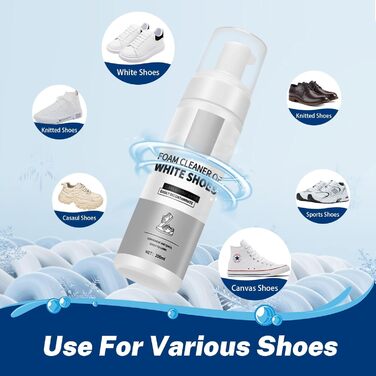 Г White Shoe Cleaner Shoe Cleaner Sneakers Kit Sneaker Cleaner Набір для чищення взуття зі щіткою та рушником для білого взуття, шкіри, трикотажу, чобіт, полотна, замші, PU, тканини, 190,6