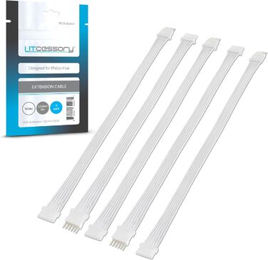 Подовжувач Litcessory для Philips Hue Lightstrip Plus (150 мм, 5 шт., білий - MIKRO 6-контактний V4) Білий (Micro 6-pin) - V4 150 мм - 5 шт.