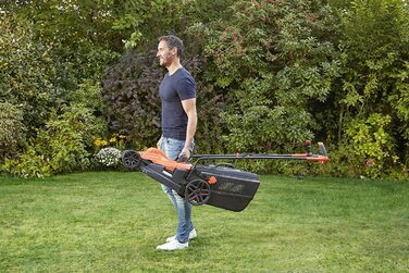 Електрична газонокосарка BlackDecker з ручкою на кермі (1800 Вт, ширина зрізу 42 см, 6-позиційне регулювання висоти, травозбірник на 50 л, ідеально підходить для великих садів) BEMW481BH 42 см Унікальна