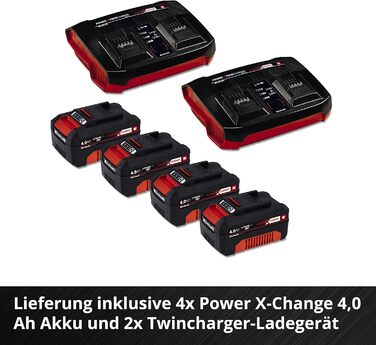 Акумуляторна газонокосарка Einhell GE-CM 36/47 S HW Li Kit Power X-Change (36 В, ширина зрізу 47 см, до 700 м, безщіткова, колісний привід, травозбірник 75 л, вкл. 4 шт. 4,0 Ач 2 шт. Twincharger) Expert