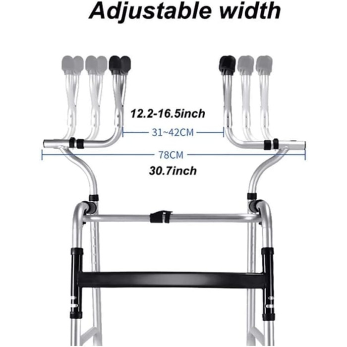 Складний стандарт WUFUE з підтримкою передпліччя та колесами, допоміжний засіб для ходьби з регульованим по висоті алюмінієвим сплавом для людей похилого віку, високі амбіції