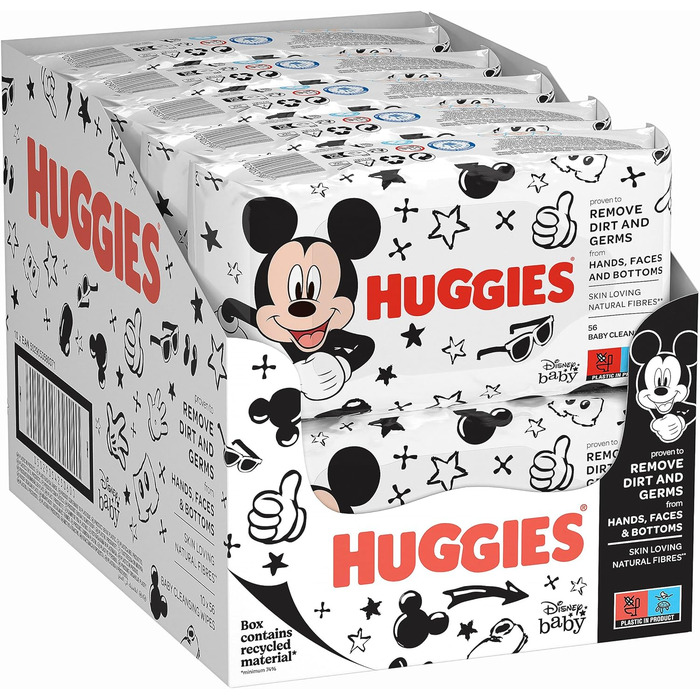 Вологі серветки Huggies Baby Care Wipes, упаковка 10 шт. (10 шт. 56 шт. ) (Вологі серветки Disney)