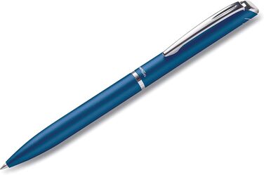 Ручка для роликів Pentel BL2007 EnerGel, якісна, висувна, наконечник 0,7 мм, корпус металевий матовий, бірюзовий, подарункова коробка матова бірюзова