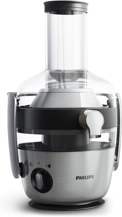 Соковижималка Philips 1100 Вт, 2 л, додаток HomeID Recipes, порт для наповнення XXL, технологія QuickClean (HR1921/20), 25 x 43,2 x 29,6 см, нержавіюча сталь 2,1 літра, 1100 Вт