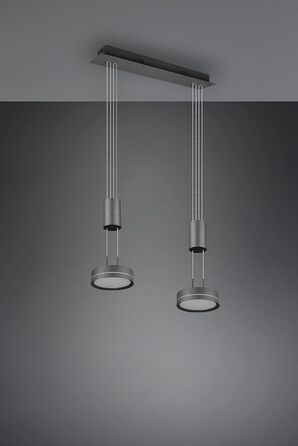 Світлодіодний торшер Trio Lights Franklin 426510208, Метал в т.ч. 35 Вт LED, зміна кольору, диммер (антрацит, підвіска 2-полум'я)