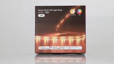 Працює з Apple HomeKit, Wi-Fi Led Strip, Smart RGBWW Strip, сумісними з Alexa та Google, для дому, вечірки, Різдва SMART та для HomeKit 5M, 5m