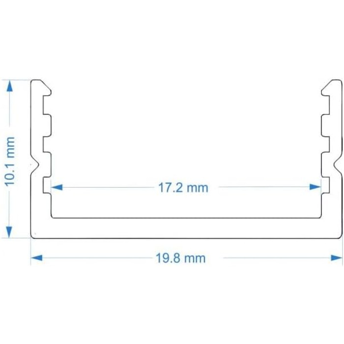 Світлодіодний профіль ledomec 2m AUFBAU-17 Flat Black для світлодіодних стрічок, світлодіодних стрічок до 17 мм з кришкою (2 м чорний, кришка чорна) (1 м чорна кришка чорна)