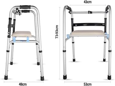 Ходунки для людей похилого віку, Ходунки для реабілітації, Регульовані по висоті, Ходунки для літніх людей, Реабілітаційні ходунки (Стиль 4), Двомісний комфорт, Повні зірки