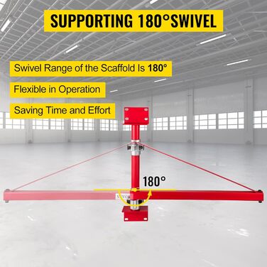 Електричні підйомники для риштувань VEVOR Поворотний кронштейн 300 кг Поворотний кронштейн риштування Стовп електричного підйомника з подовжувачем Електричні підйомники з легованої сталі Поворотний кронштейн