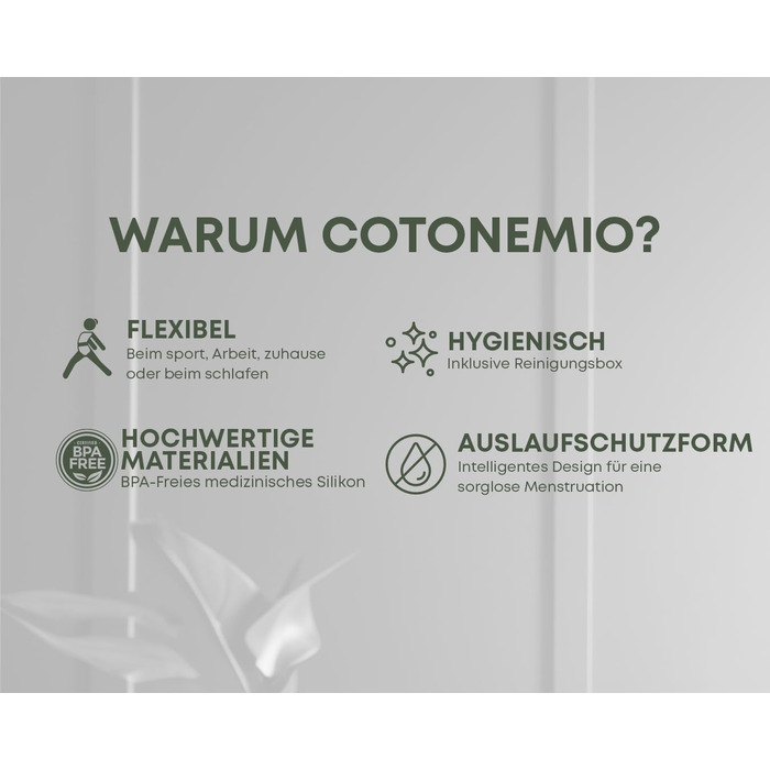 Набір менструальних чашок Cotonemio зі стерилізатором (3 шт. и) 100 медичний силікон, стійкий без BPA, без пластику до 12 годин (бавовняний мішок для стерилізатора менструальних чаш) (S)